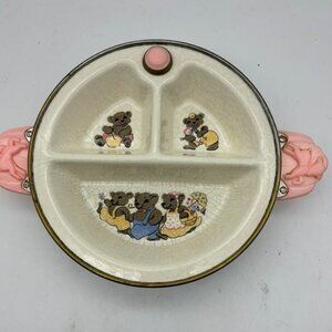 Excello Antique Baby Food Warmer Dish with The Three Bears 1930’s